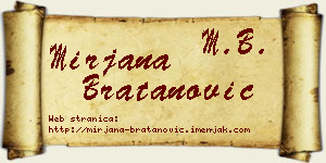 Mirjana Bratanović vizit kartica